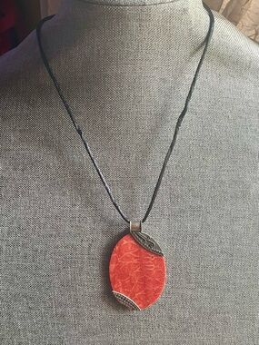 Vintage 926 Sterling Silver Sponge Coral Pendant